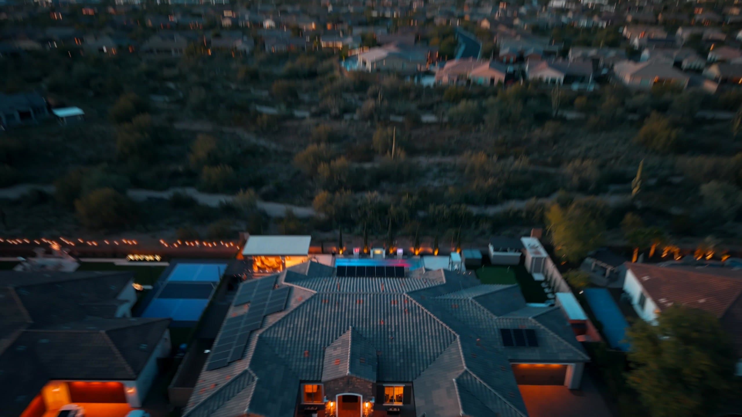 North Valley desert homes at dusk