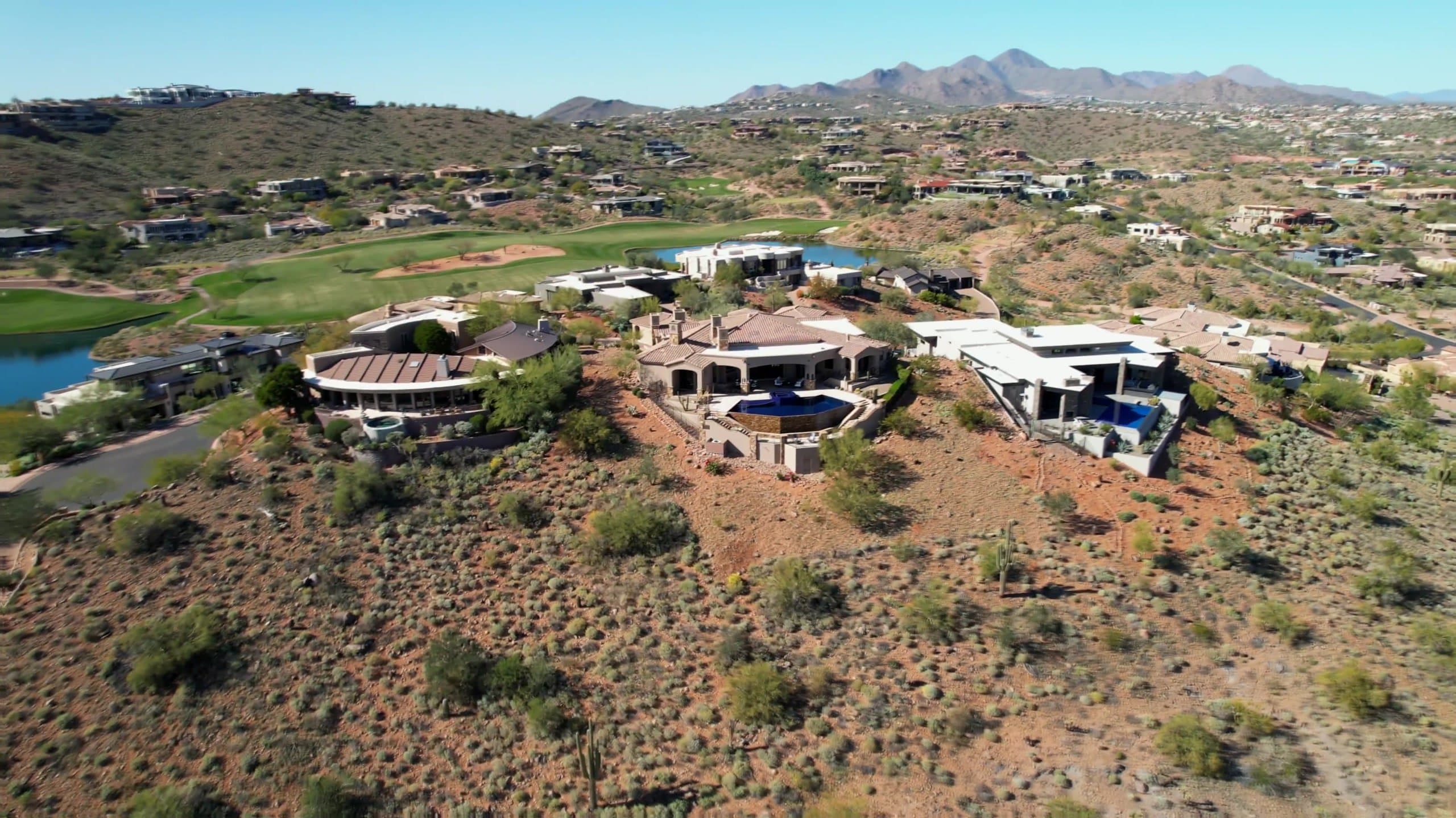 High-desert homes along a golf corridor in the North Valley