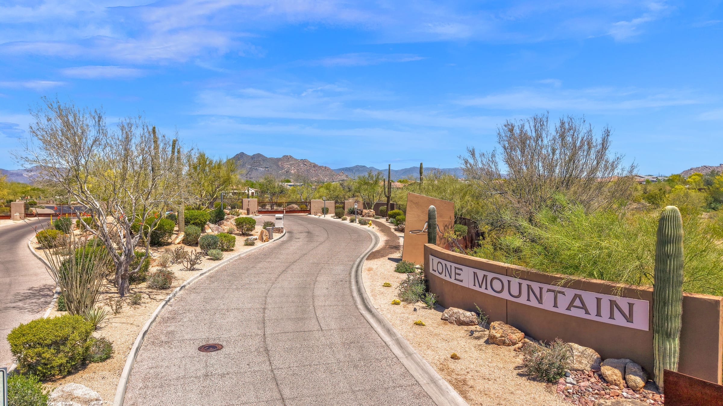 The Lone Mountain entry monument and gate, Cave Creek